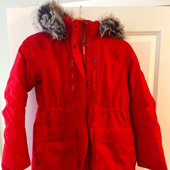Red Lands' End Women's Petite XS Expedition Down Parka 2019. - Picture 2 of 6